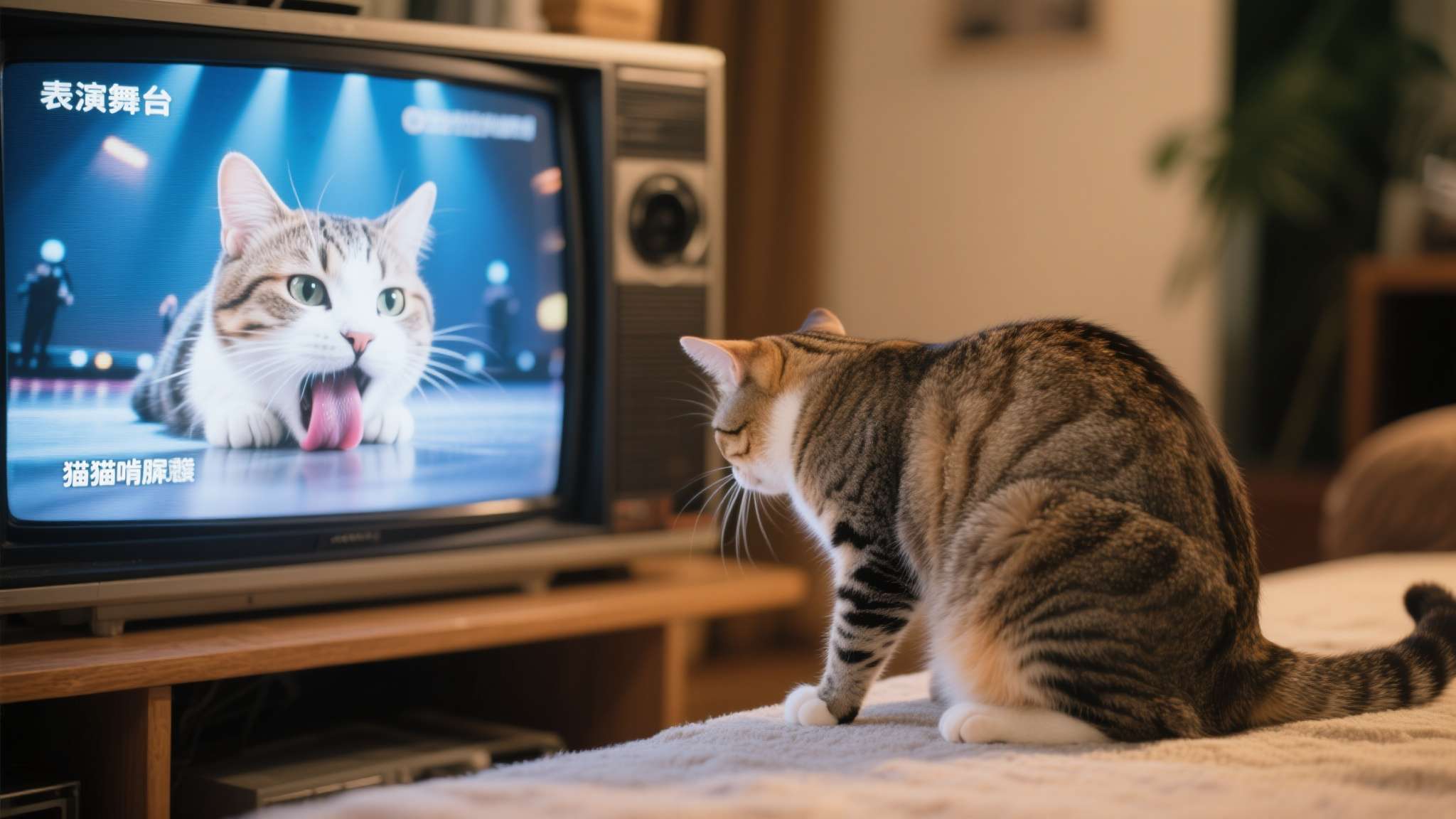 开电视机也能演出涩涩 动图 练得不错 来自猫猫的啃腚 你有没有想过,家里那台普通的电视机,竟然也能成为一个"表演舞台"?当猫咪遇上电视